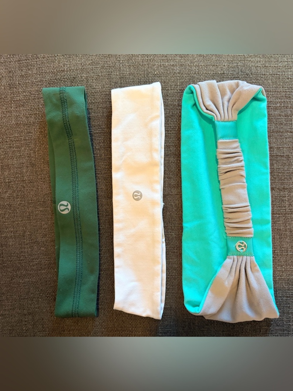 lululemon athletica Headbands Set - Green, White, Teal/Grey